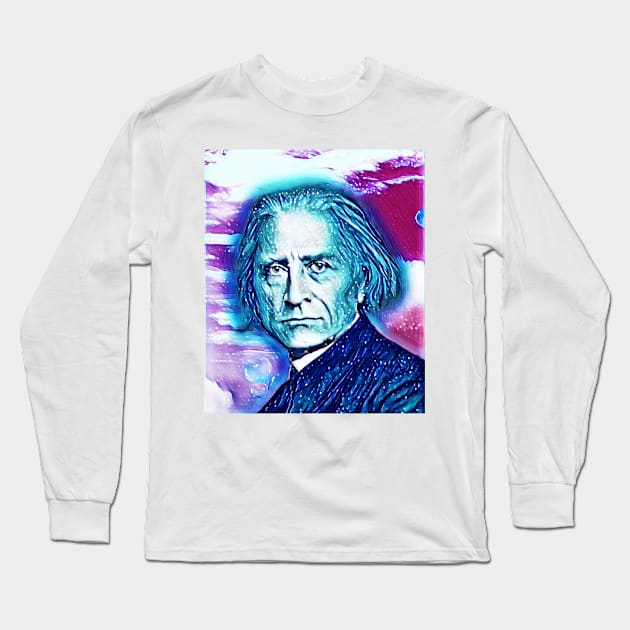 Franz Liszt Snowy Portrait | Franz Liszt Artwork 13 Long Sleeve T-Shirt by JustLit